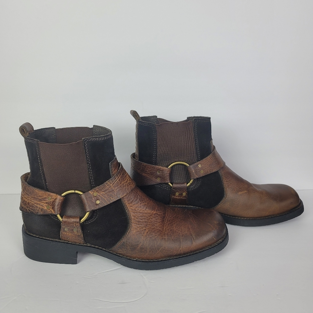 Bed Stu Brown Leather Harness Chelsea Boots Men's Size 10